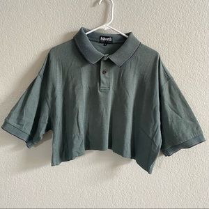 Vintage Cropped Grandpa Polo Oversized